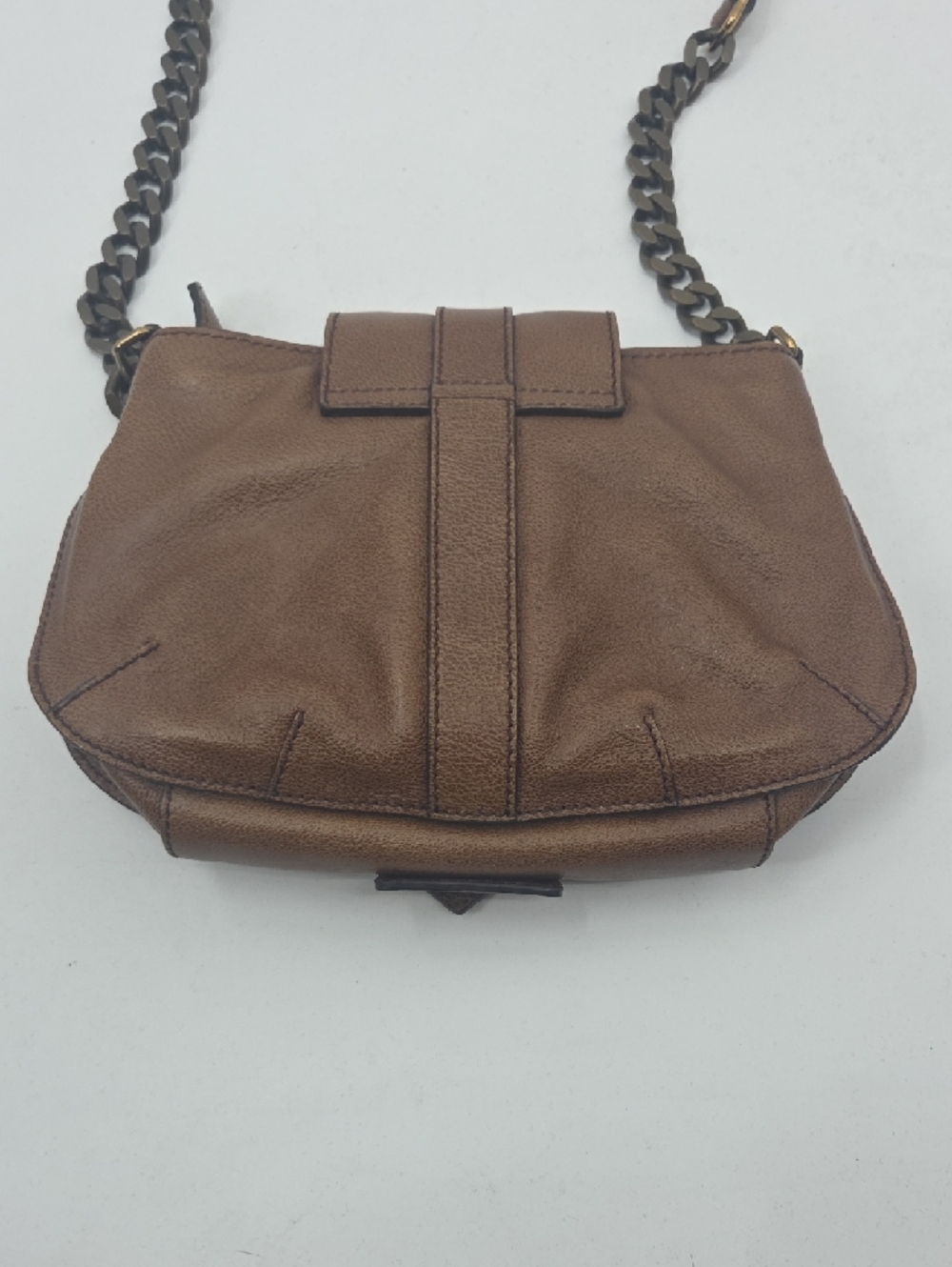 Burberry Brown Leather Crossbody with Chain Accent GORGEOUS - Picture 6 of 16